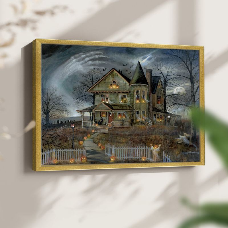 Maison hantée - reproduction encadrée - réaménageable, H 8 po x l 10 po