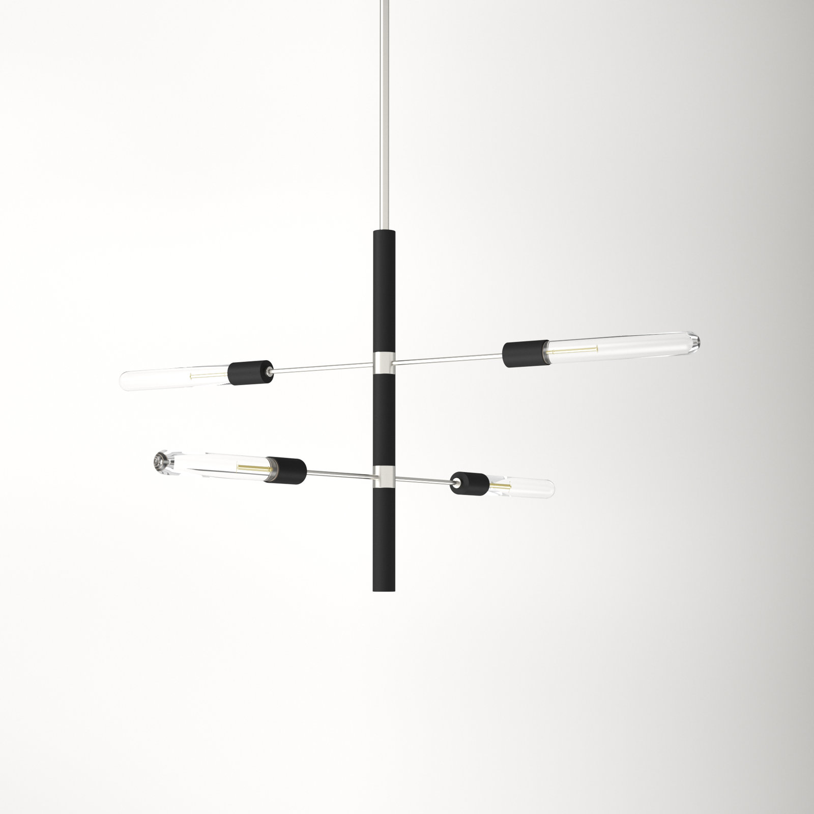 Christopher 4 - Light Metal Sputnik Chandelier, Polished Nickel