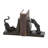 Polystone Reading Cat Decorative Black Bookends Set