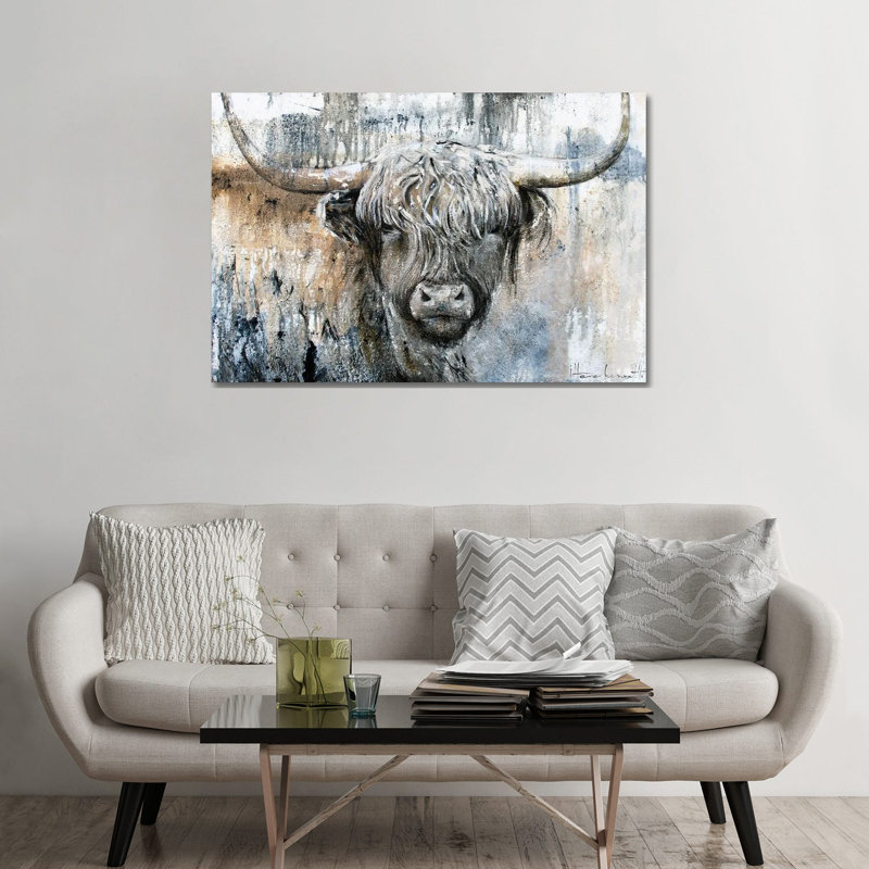 Highland Cow II - Giclée sur toile tendue avec châssis, H 32 po x l 48 po