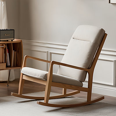 Chaise berçante en bois massif Modern Modern
