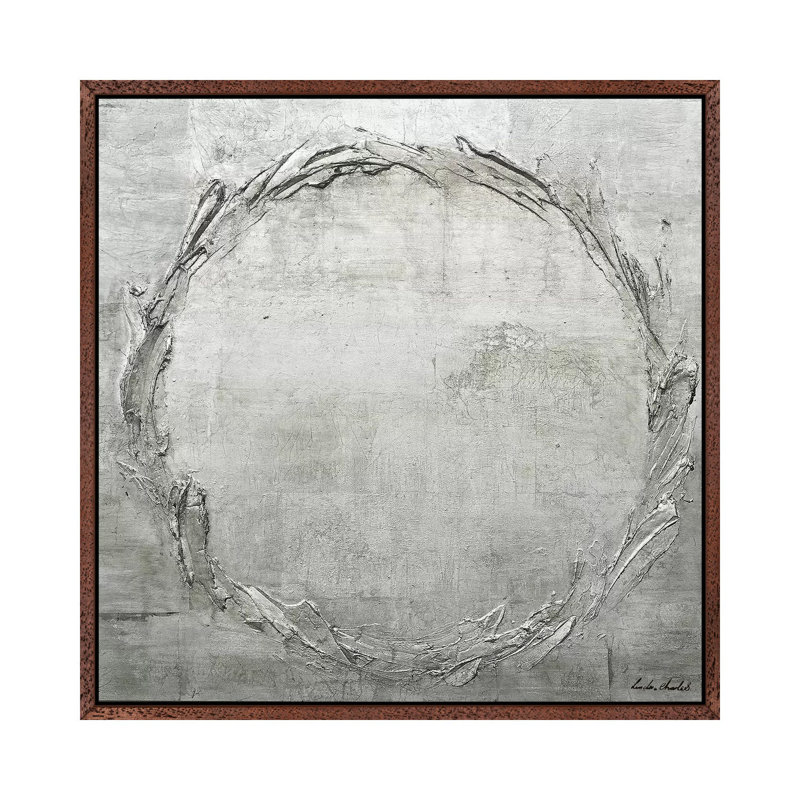 Spirit by Linda Charles - Painting on Canvas, Classic Brown Wood Floater Framed, 45.72cm H x 45.72cm W x 3.81cm D