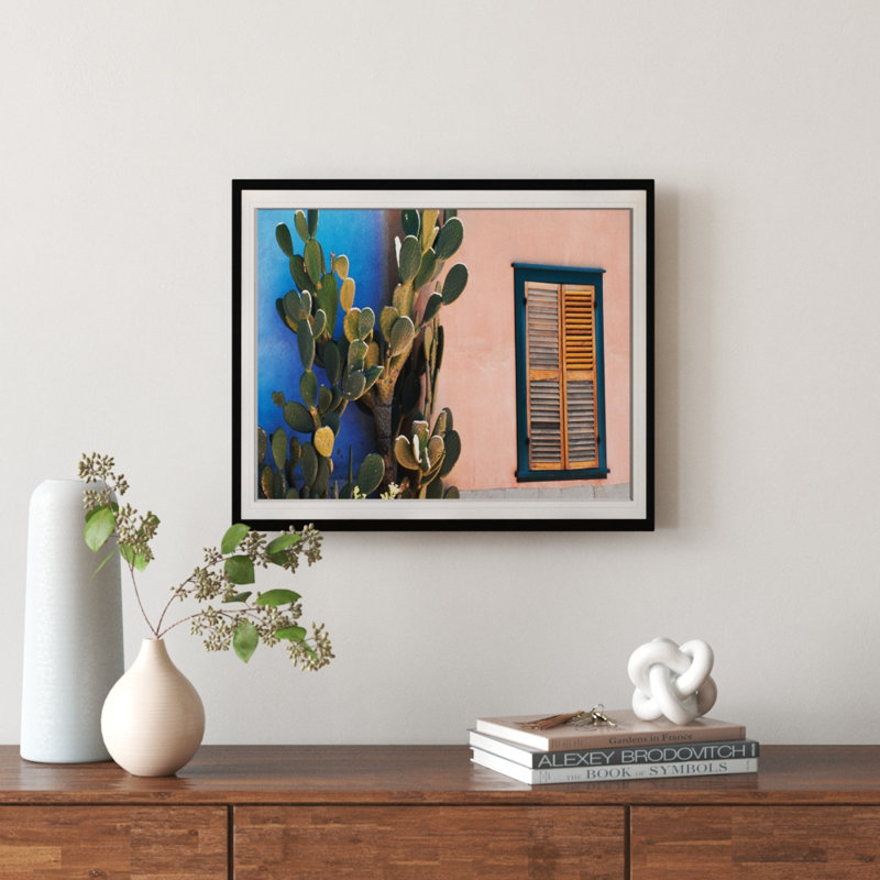" Cactus Profile ", 20" H x 24" W x 1.5" D, Black Framed