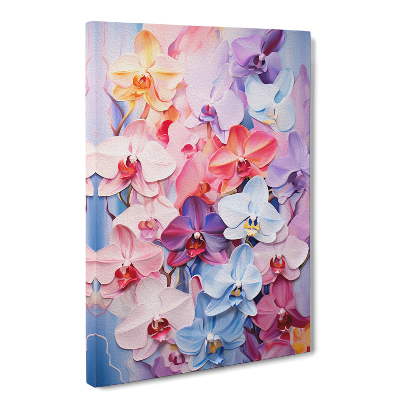 Orchid Flower Colour Field - Wrapped Canvas, 50cm H x 35cm W x 3cm D