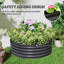 Galvanised Raised Garden Bed with Safety Edging 120*120*43 cm Steel 1 Piece Raised Garden Bed with Drainage Holes-643489540