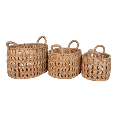 Beachcrest Home Giana Water Hyacinth Decorative Basket