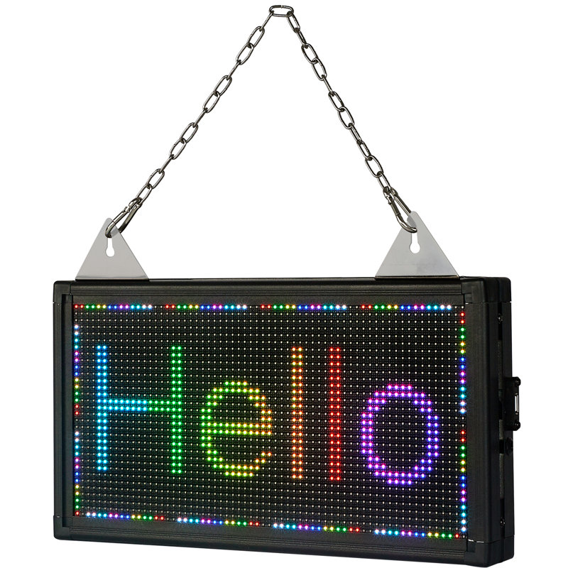Enseigne lumineuse à DEL VEVOR, contrôle WiFi et USB 14 po x 8 po, affichage P5 couleur programmable