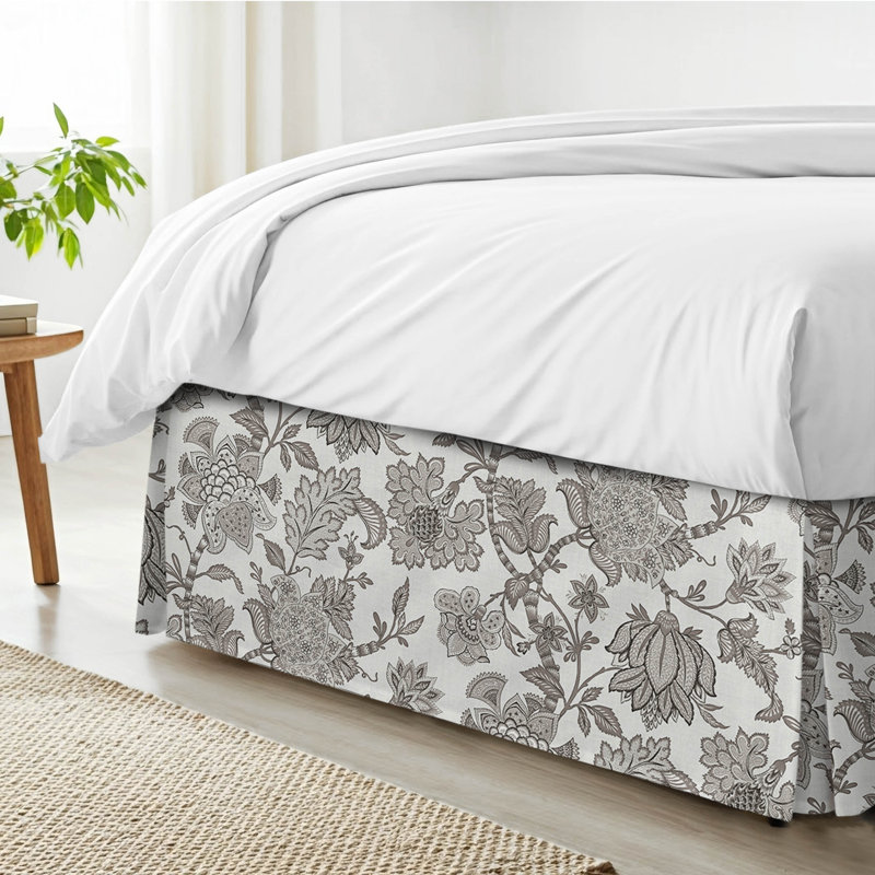 Bronte Ivory Cotton Bedskirt, Full, 15"