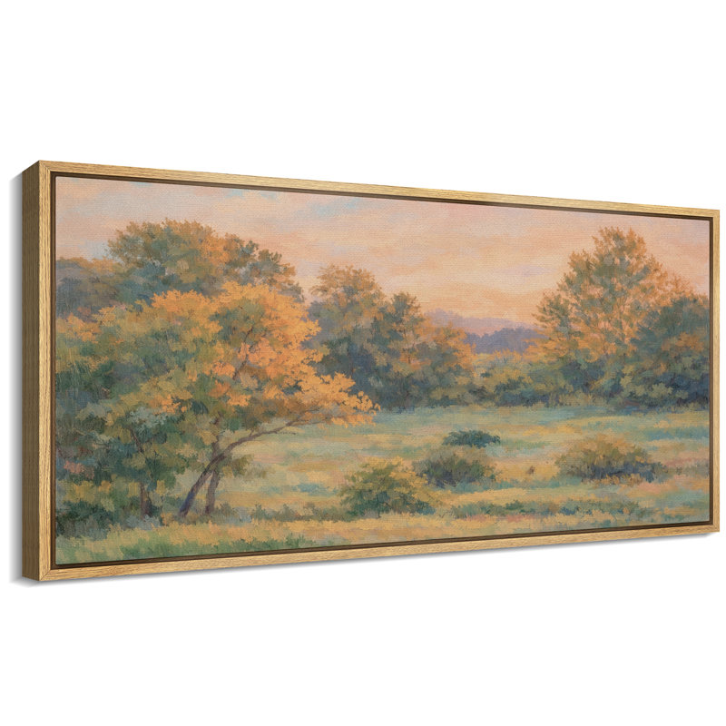 "Peaceful Forest Meadow Countryside Landscape", très grandes photos, impression sur toile encadrée, H 30 po x l 60 po