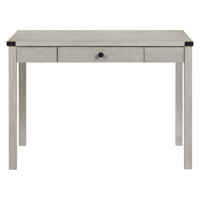 Champagne Oak Wood Writing Desk with Drawer and Keyboard Tray