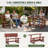 in 1 Patio Dining Sets, Solid Wood Rustic Convertible Bench for Backyard