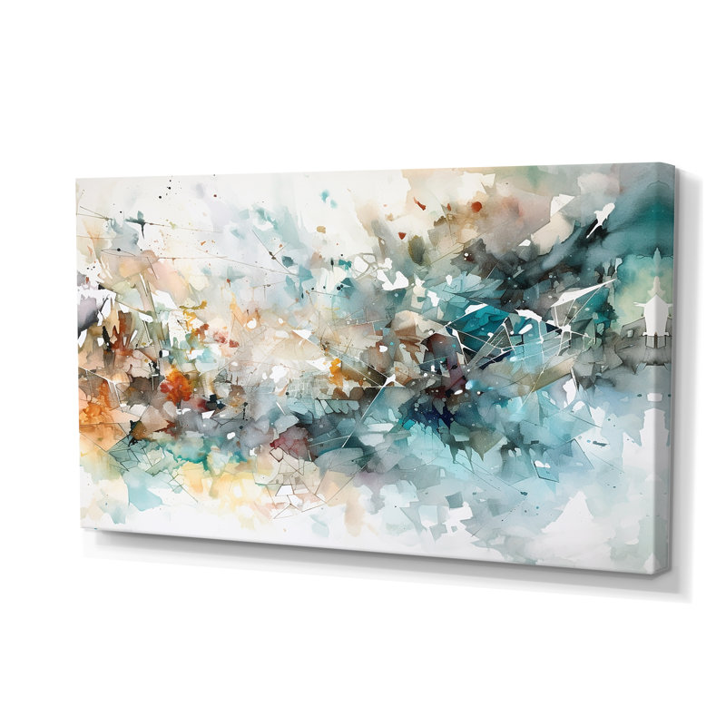 «Vibrant Paint Eruption V», art mural abstrait géométrique
