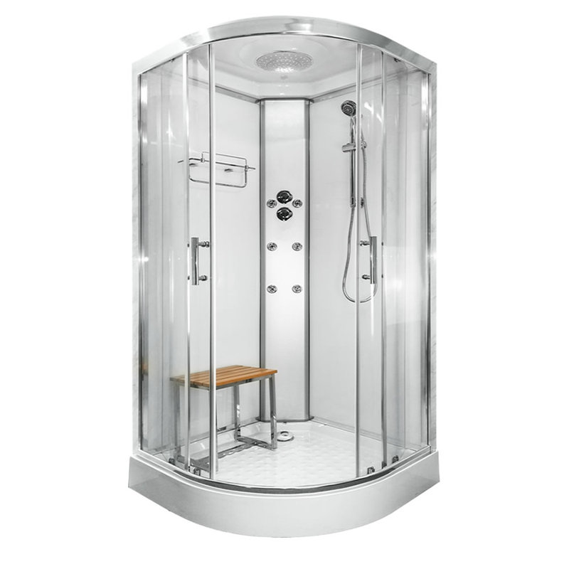  SS80 None Electric ECO Hydro Shower Enclosure - Mirror, White