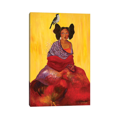 The Rooster, The Mockingbird And The Maiden by Jahna Vashti - Wrapped Canvas Painting