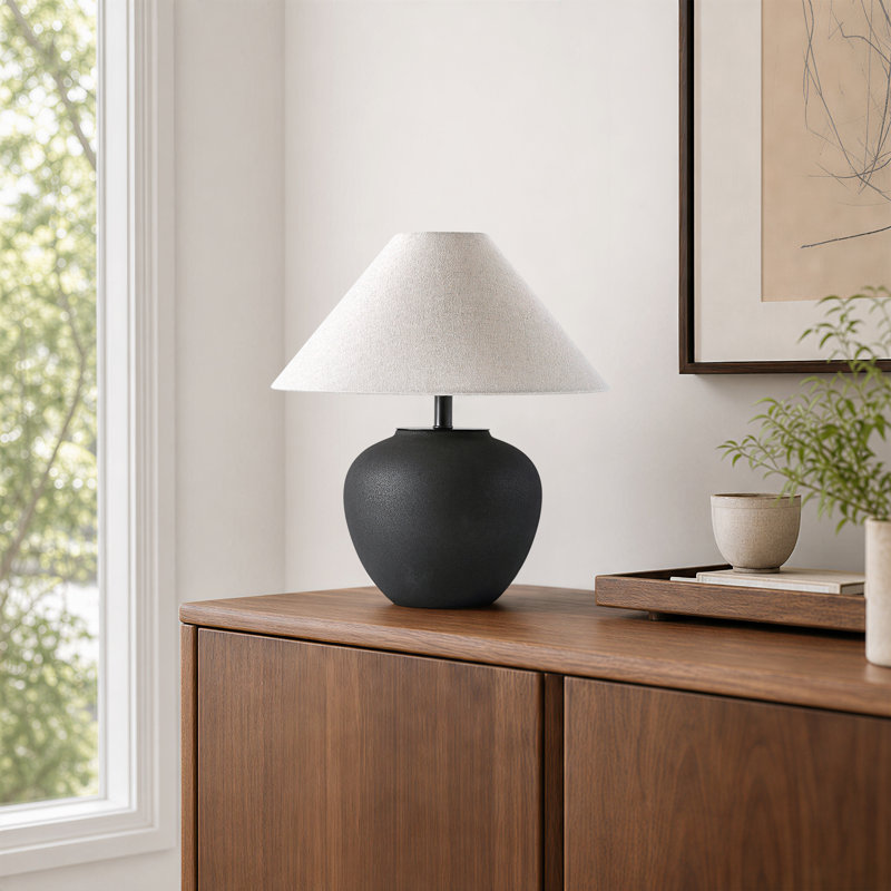 Lampe de table en céramique, Noir
