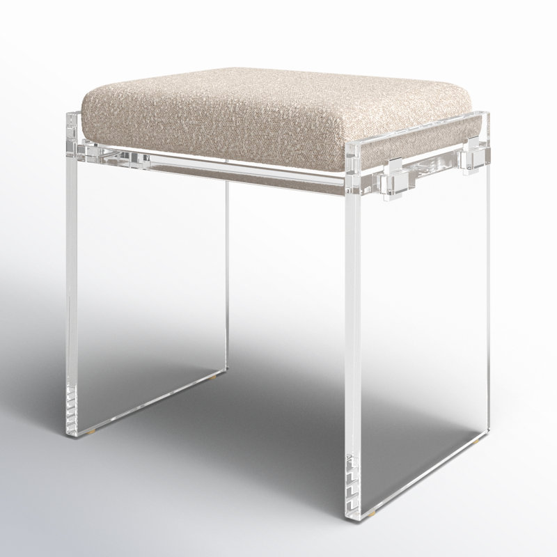 Gerrard Upholstered Accent Stool, Knoll Beige