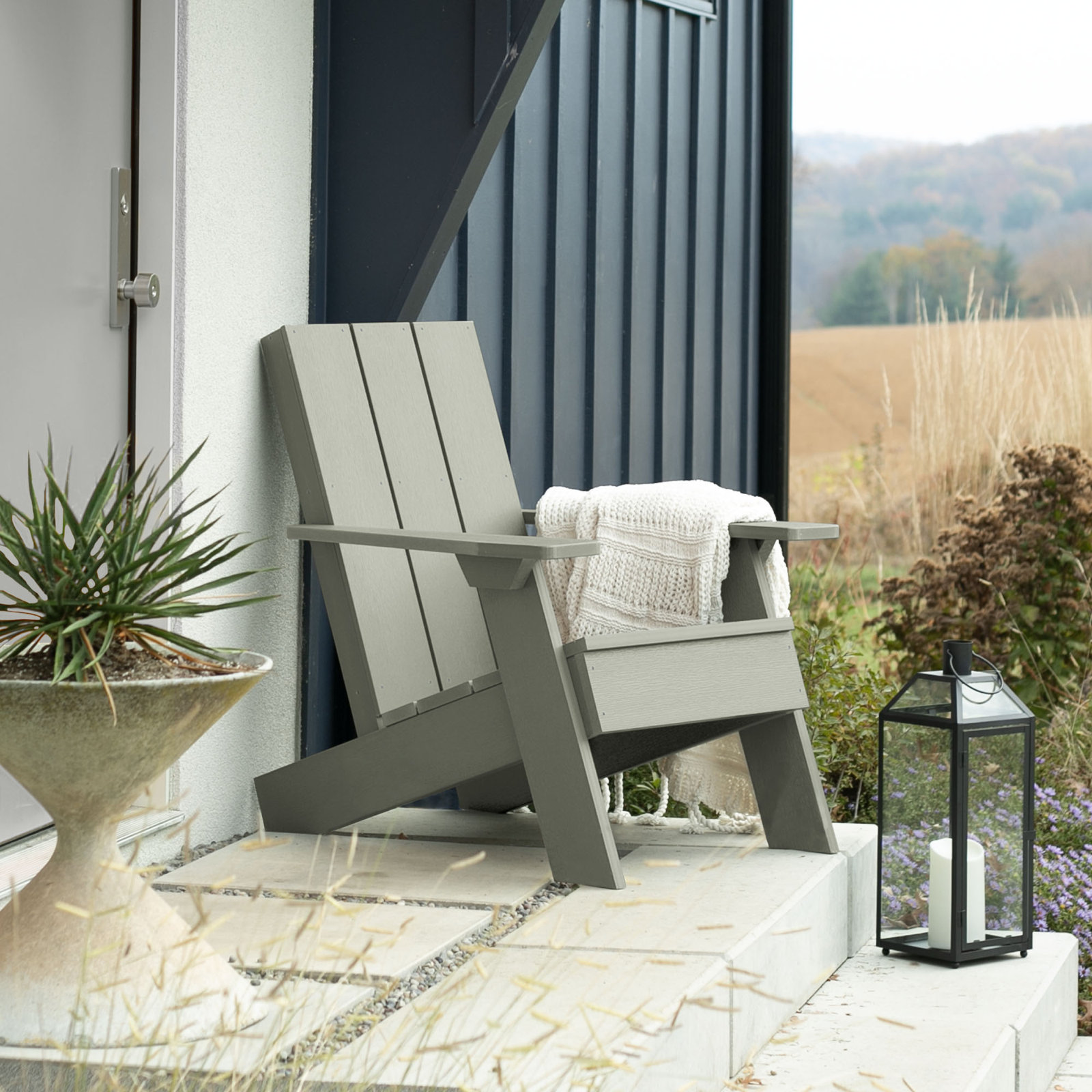 Byrnes Outdoor Adirondack Chair, Eucalyptus