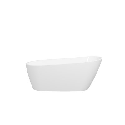 67'' Acrylic Freestanding Soaking Bathtub With Integrated Slotted Overflow And Brushed Nickel Toe-Tap Drain, Cupc C Ertified