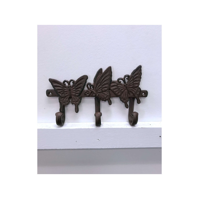 Crochet mural papillon en fonte Buscher