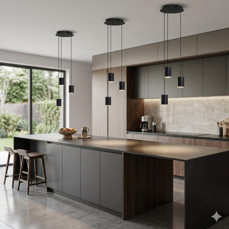 Andromedae 3 - Light Cluster Pendant, Black