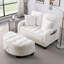 Canapé à deux places, canapé-lit double, avec accoudoirs et dossiers irréguliers, repose-pieds avec espace de rangement, deux petits coussins décoratifs, convient au salon et à la chambre à coucher-813930006