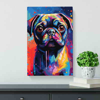 Pug Abstract - Wrapped Canvas