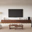 Meuble télé 141 pouces, console multimédia en bois massif brun avec 6 tiroirs-428547454