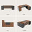 Grand bureau de direction en L de 78 pouces avec prise de courant, classeur latéral à tiroir, table d'ordinateur moderne avec tablette ouverte et armoire de rangement pour bureau à domicile, brun noir-1773295608