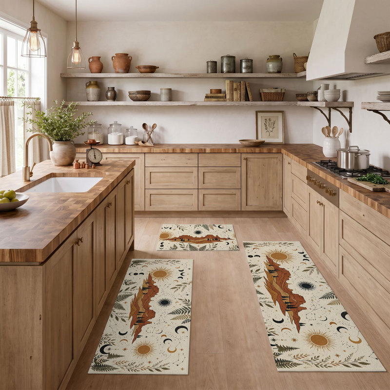 Tapis de cuisine lavables antidérapants Botanical Sun