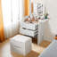 31 coiffeuse avec tabouret et compartiments cachés, miroir de bureau blanc avec option bureau, panneau, rangement,