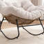 Chaise d'appoint berçante rembourrée Chenille-1979175378