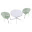 Ensemble de 2 chaises longues vert pâle avec table ronde blanche de 36 pouces - Ensemble de meubles de patio intérieur / extérieur toutes saisons-1889243164