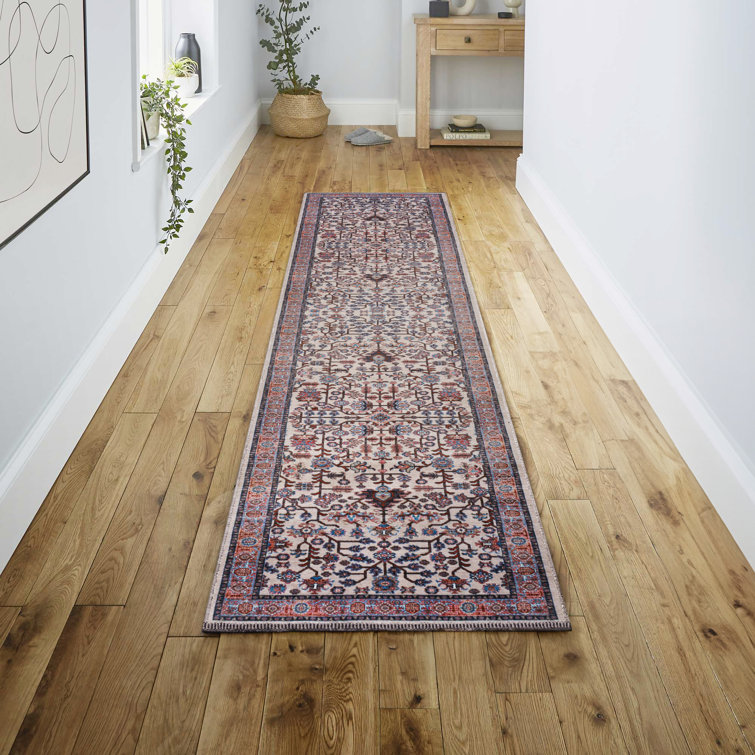 Kemer All-Over Persian Machine-Washable Beige/Red/Blue Rug