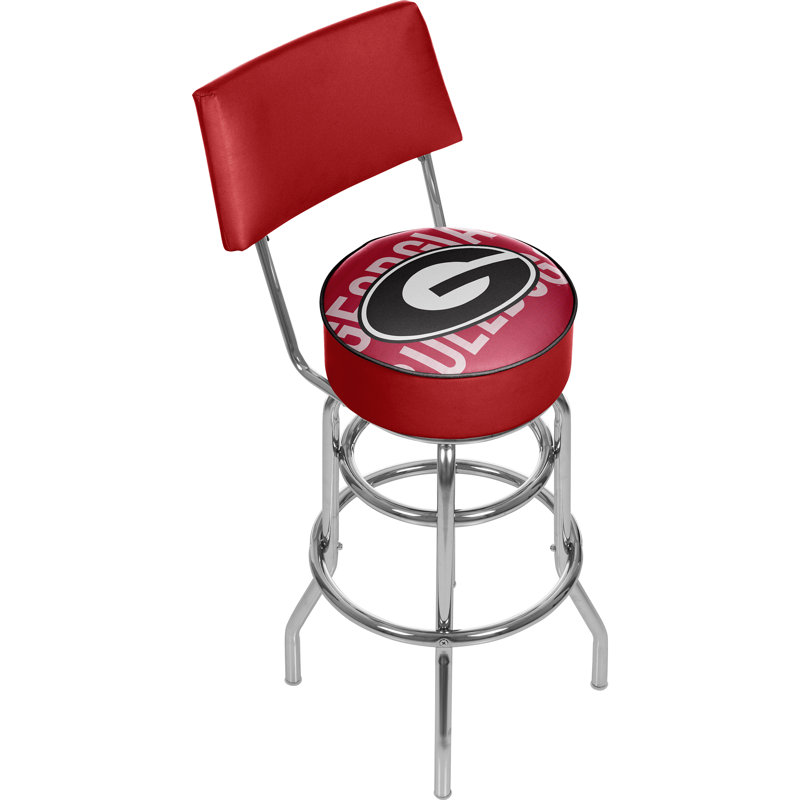 NCAA Swivel Upholstered Faux Leather Counter Stool