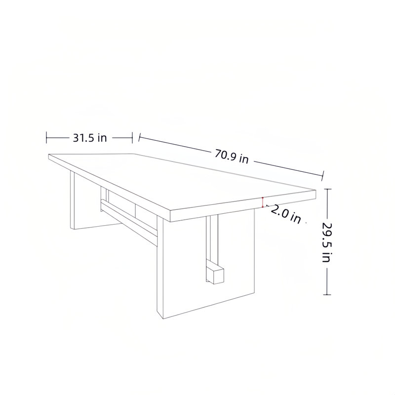 Original Style Rectangular Solid Wood Dining Tables, 29.5"H x 70.9"L x 31.5"W