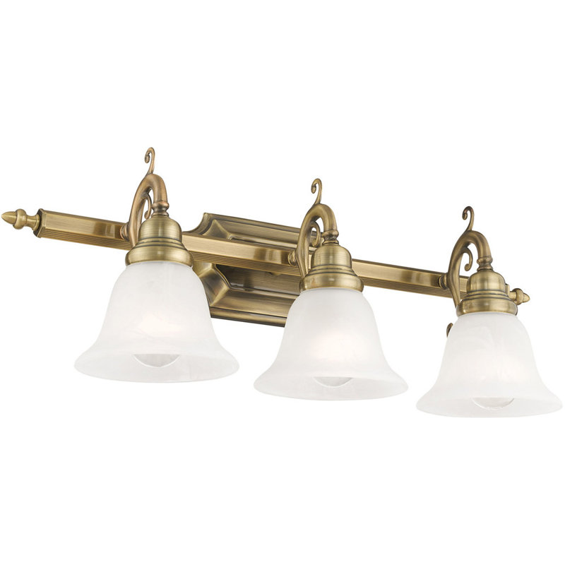 3 - Light Vanity Light, Antique Brass