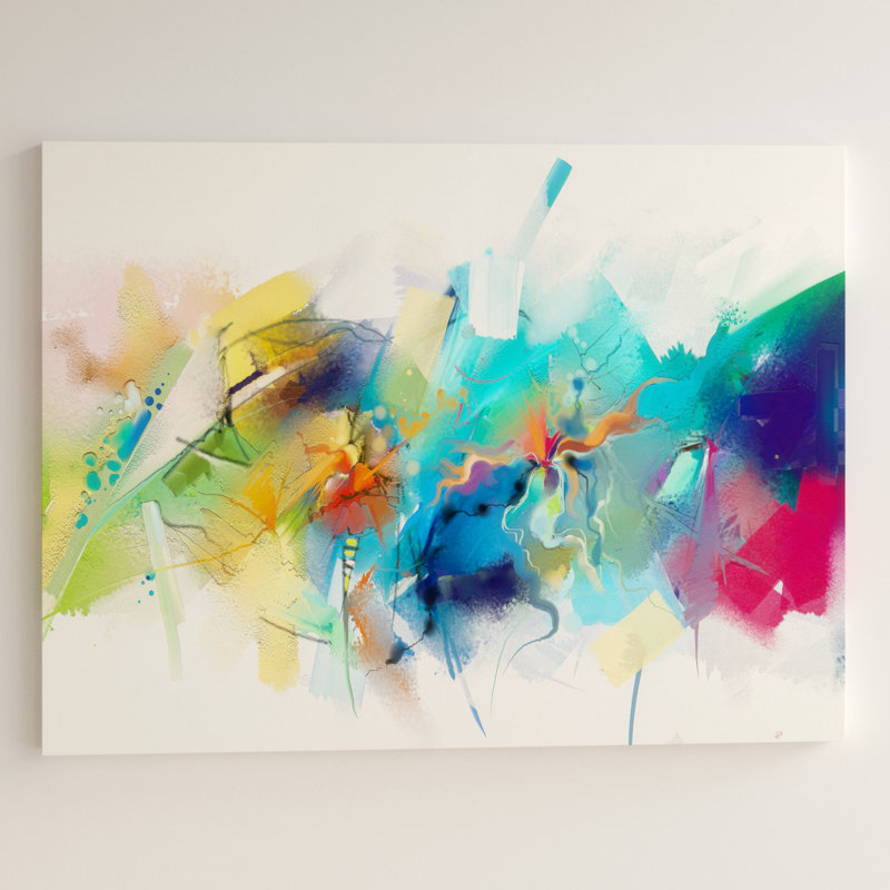 Abstract Contemporary Brush Stroke Colourful Canvas Graphic Art - Brush Stroke Colourful, 12" H x 20" W x 1" D