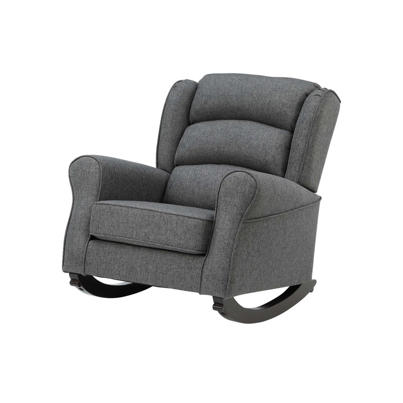 Chaise berçante Fabien en tissu gris