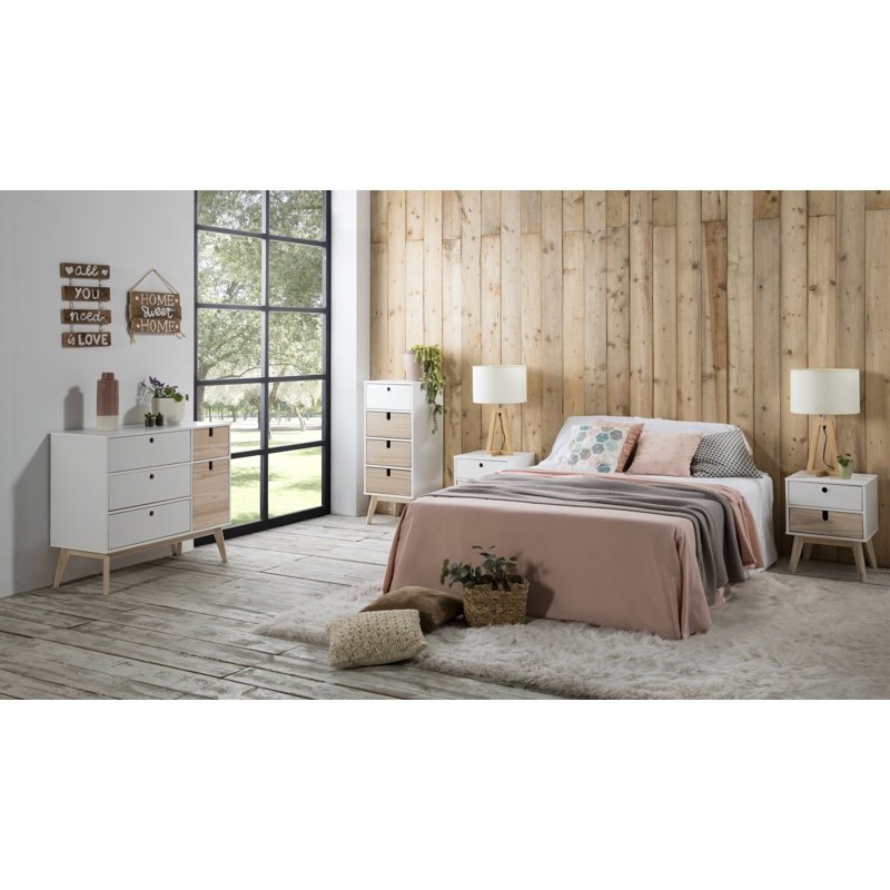 Damaris 40cm W Solid Wood Bedside Table