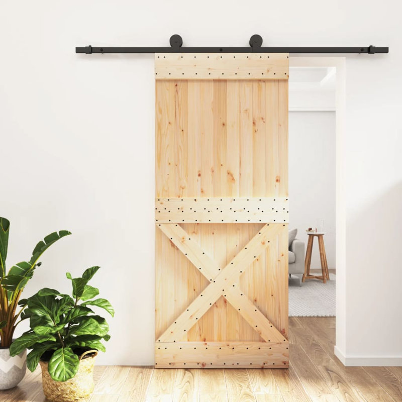 Porte coulissante avec quincaillerie Vidaxl, 35,4 po x 82,7 po