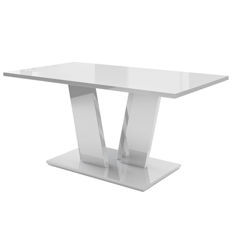 Dining Table Reidy, High Gloss White