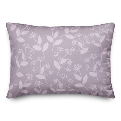 Housse de coussin rectangulaire à motif floral lilas 