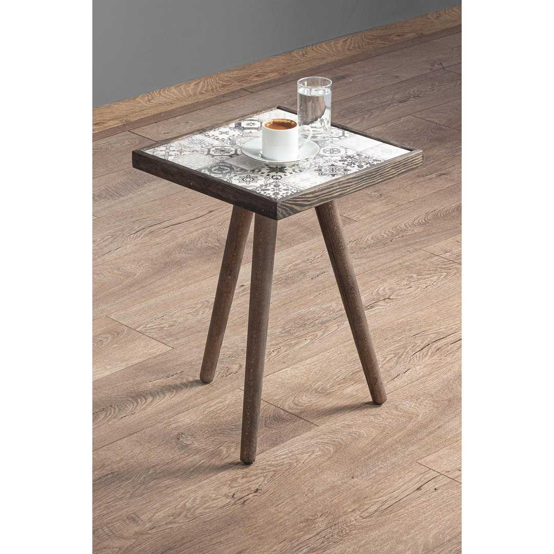 Canora Grey Side Coffee Table End Table Accent Table Home Essentials Solid Wood Tile Ceramic Table Canora Grey Table Base 
