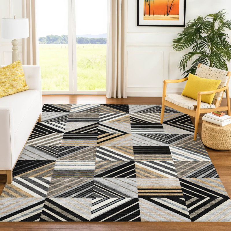 Tapis intérieur / extérieur lavable à la machine Lanphear ACN2399, Rectangulaire 3 pi x 5 pi