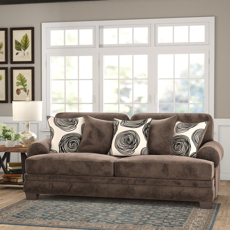 Adaley Upholstered 92'' Sofa, Brown Microfiber