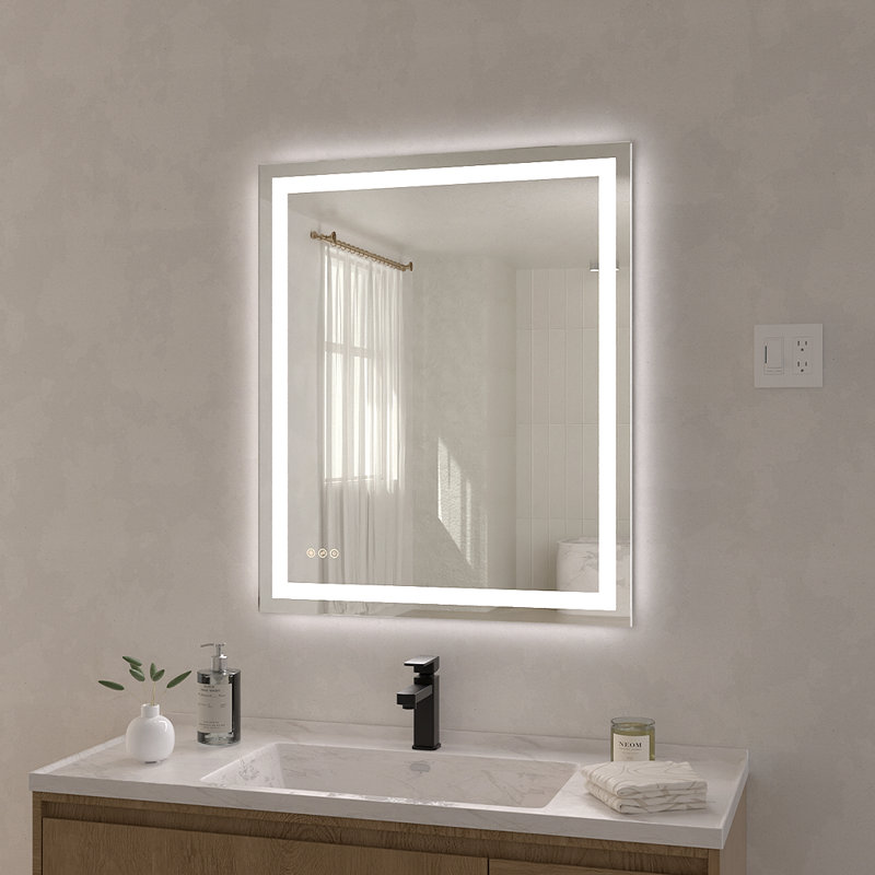 Swarm 30 in. W x 36 in. H Rectangular Frameless LED Wall Bathroom Vanity Mirror, 36" x 30"