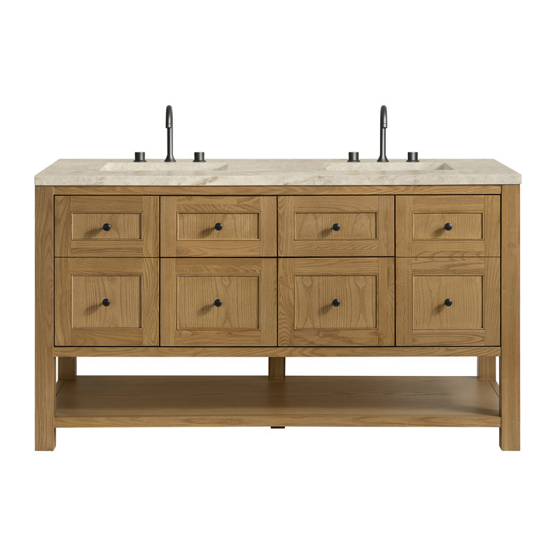 Breckenridge 60'' W Double Vanity, Light Natural Oak, Tajnar Eclos