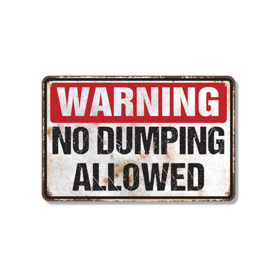 Warning No Dumping Allowed Vintage Style (2 Pack) 7 Inch x 10 Inch Aluminum Sign