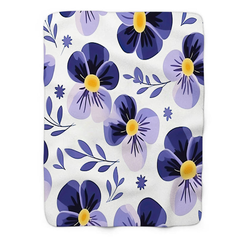 Jeté Sweet Pansy Hideaway - 1 pièce Sherpa Blan Premium, L 60 po x L 80 po