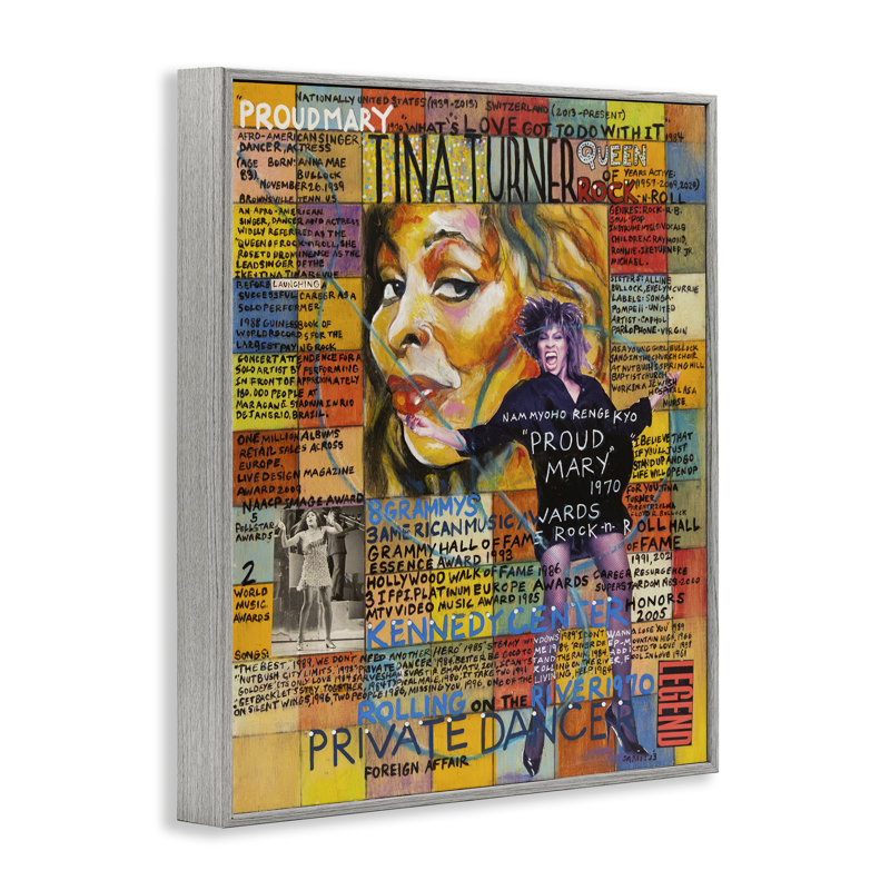 Tina Turner, collage, estampe numérique par Sabin, Estampe numérique Farmhouse, H 30 po x l 24 po
